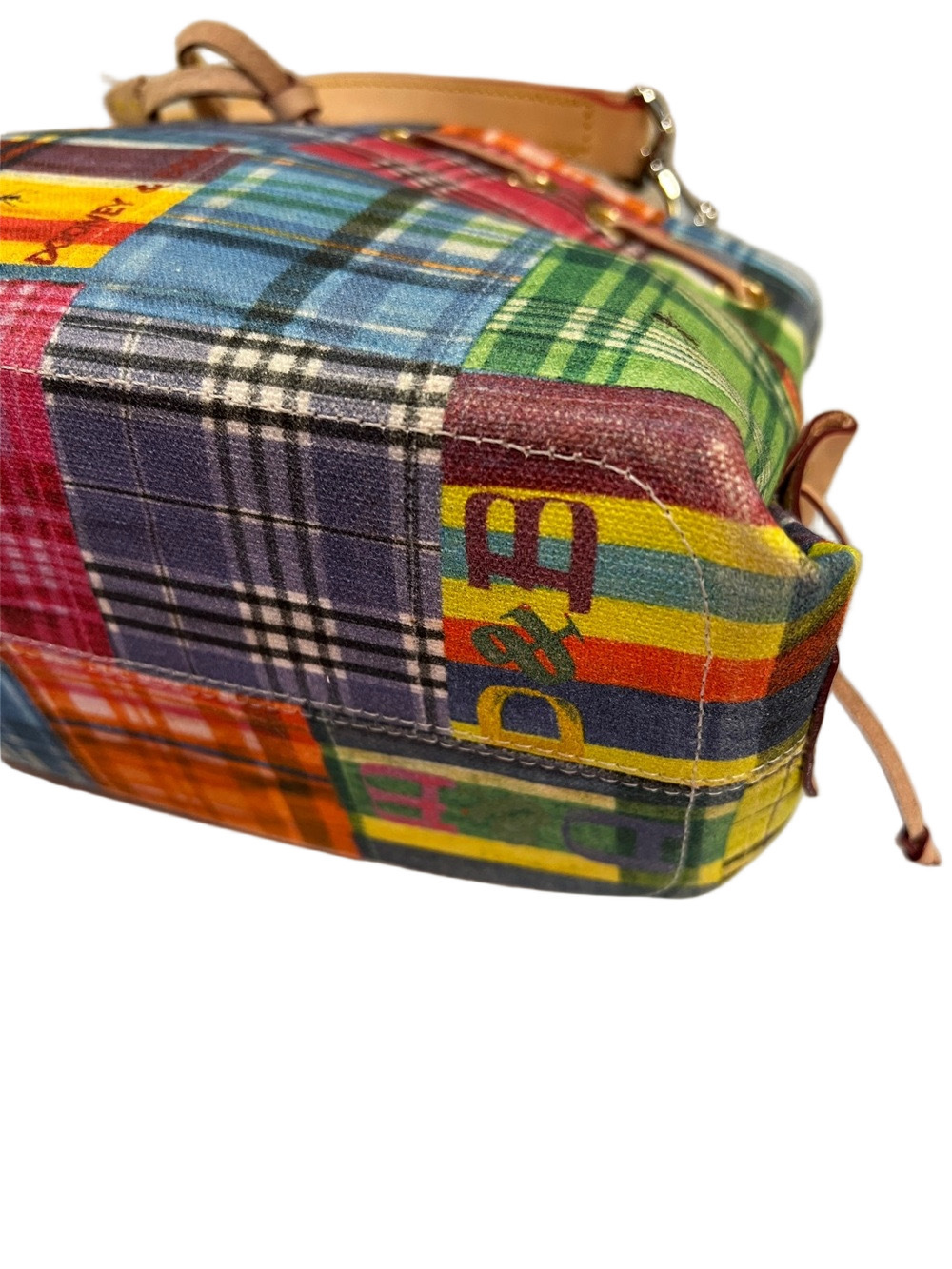 Dooney & Bourke Picnic Plaid Madras Tote in Patchwork - Picture 11 of 13